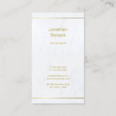 Elegant wit marmer goud script gewoon luxueus visitekaartje (Achterkant)