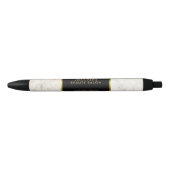 Elegant wit marmer goud zwart professional zwarte inkt pen (Voorkant)