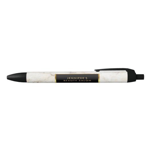 Elegant wit marmer goud zwart professional zwarte inkt pen (Bovenkant)