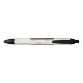Elegant wit marmer goud zwart professional zwarte inkt pen (Achterkant)