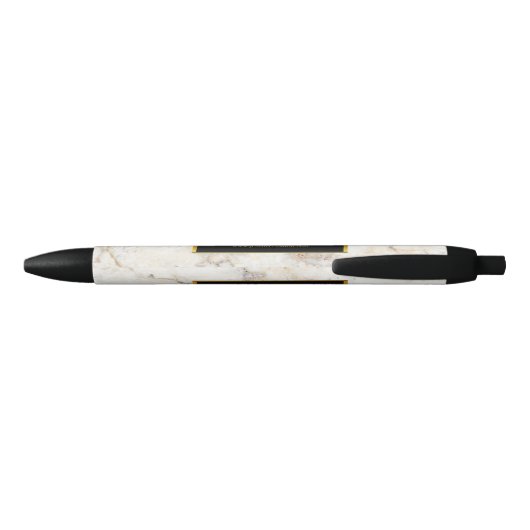 Elegant wit marmer goud zwart professional zwarte inkt pen (Achterkant)