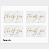 Elegant wit marmer & gouden folie bruiloft dank u rechthoekige sticker (Vel)