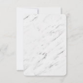 Elegant wit marmer & gouden folie bruiloft RSVP (Achterkant)