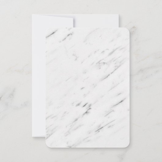 Elegant wit marmer & gouden folie bruiloft RSVP (Achterkant)