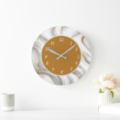 Elegant wit marmer & gouden wervel abstract grote klok (Huis)