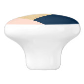 elegant wit marmer goudperzik blauw kleurenblok keramische knop (Zijkant)