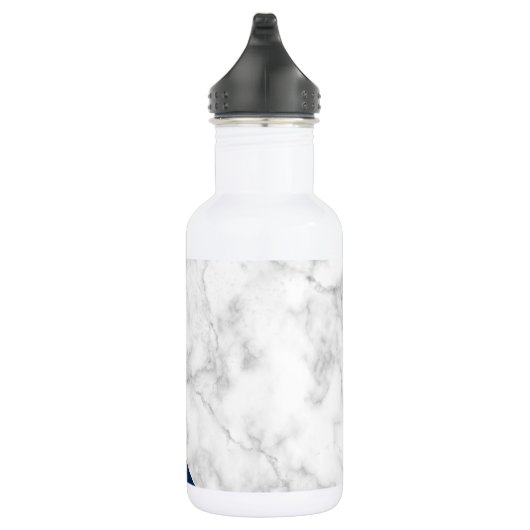 elegant wit marmer goudperzik blauw kleurenblok waterfles  (Rechts)