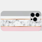 Elegant wit marmer grijs roze goud strepen Case-Mate iPhone case (Achterkant (horizontaal))