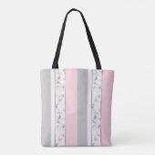 Elegant wit marmer grijs roze tote bag (Achterkant)