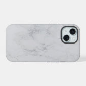 Elegant wit marmer iPhone 15 case (Achterkant horizontaal)