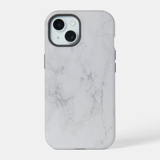 Elegant wit marmer iPhone 15 case (Achterkant)
