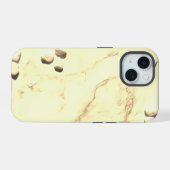 Elegant wit marmer iPhone 15 case (Achterkant horizontaal)