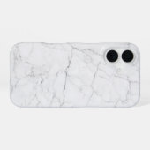 Elegant wit marmer iPhone 16 hoesje (Achterkant horizontaal)