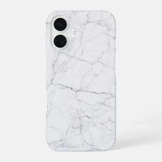 Elegant wit marmer iPhone 16 hoesje (Achterkant)