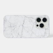 Elegant wit marmer iPhone hoesje (Achterkant horizontaal)