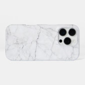 Elegant wit marmer iPhone hoesje (Achterkant horizontaal)