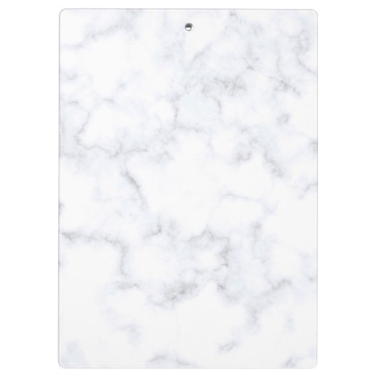 Elegant wit marmer look faux gouden naam Sjabloon Klembord (Achterkant)