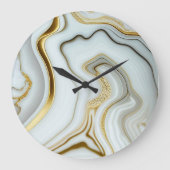 Elegant wit marmer met gouden grote klok (Voorkant)