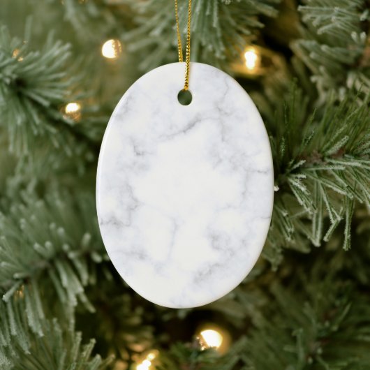 Elegant Wit Marmer Modern Keramisch Ornament (Boom)