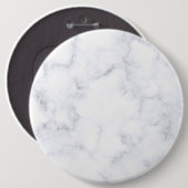 Elegant Wit Marmer Modern Ronde Button 6,0 Cm (Voorkant /achterkant)