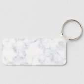 Elegant Wit Marmer Modern Sleutelhanger (Voorkant)