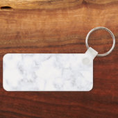 Elegant Wit Marmer Modern Sleutelhanger (Voorkant)