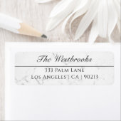 Elegant Wit Marmer /Name Adres /Black Tekst Etiket (Insitu)