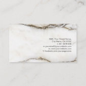 Elegant wit marmer - warme tinten visitekaartje (Achterkant)