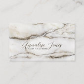 Elegant wit marmer - warme tinten visitekaartje (Voorkant)