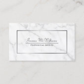 Elegant wit marmer & zilver professionele QR-code Visitekaartje (Voorkant)