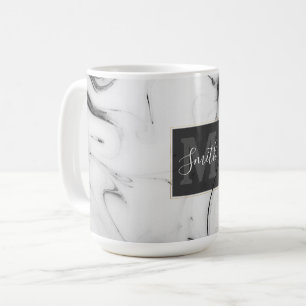 Elegant wit marmeren afbeelding koffiemok