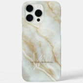 Elegant wit marmeren op maat gemaakt naam monogram Case-Mate iPhone case (Achterkant)