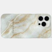 Elegant wit marmeren op maat gemaakt naam monogram Case-Mate iPhone case (Achterkant (horizontaal))