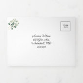 Elegant wit met Eucalyptus Trim Wedding Drieluik Uitnodiging (Cover)