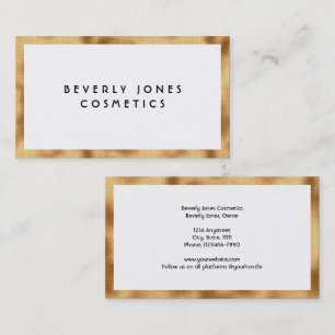 Elegant Wit met Faux Gold Foil Visitekaartje Kortingskaartje