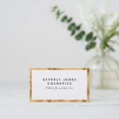 Elegant Wit met Faux Gold Foil Visitekaartje Kortingskaartje (Staand voorkant)