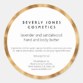 Elegant Wit met Faux Gold Folie Cosmetics Label (Voorkant)