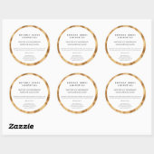 Elegant Wit met Faux Gold Folie Cosmetics Label (Vel)