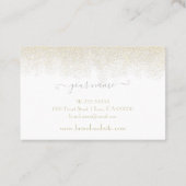 Elegant wit met gouden Glitter Rain Professional Visitekaartje (Achterkant)