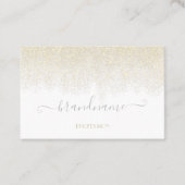 Elegant wit met gouden Glitter Rain Professional Visitekaartje (Voorkant)