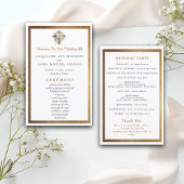 Elegant wit met gouden sieraad huwelijksprogramma