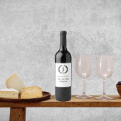 Elegant Wit met Monogram Wijnlabel Wijn Etiket