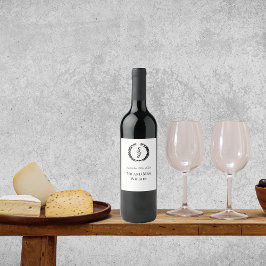 Elegant Wit met Monogram Wijnlabel Wijn Etiket