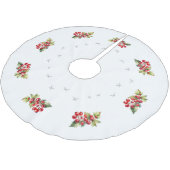 Elegant wit met rode bessen & sterren kerst kerstboom rok (Gekanteld)