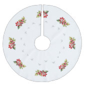 Elegant wit met rode bessen & sterren kerst kerstboom rok (Voorkant)