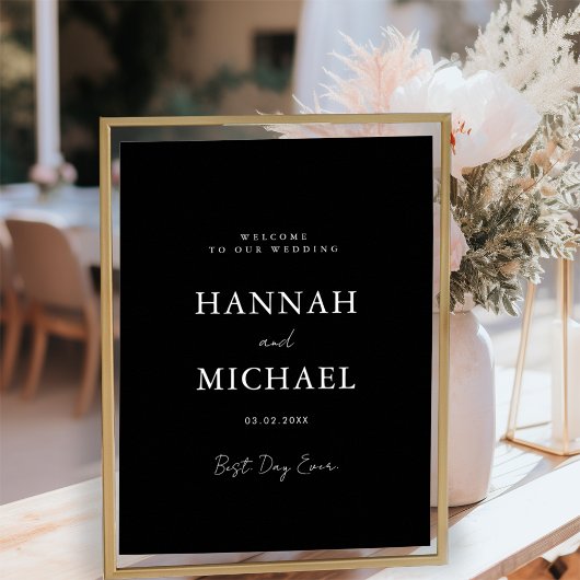 Elegant, wit, minimaal bruiloft welkom Poster