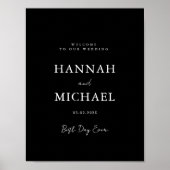 Elegant, wit, minimaal bruiloft welkom Poster (Voorkant)