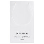 Elegant Wit Minimaal Trouwscript Geschenk Klein Cadeauzakje (Achterkant)