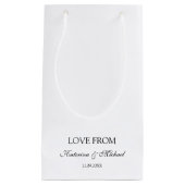 Elegant Wit Minimaal Trouwscript Geschenk Klein Cadeauzakje (Voorkant)