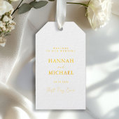 Elegant, wit, minimale bruiloft cadeaulabels